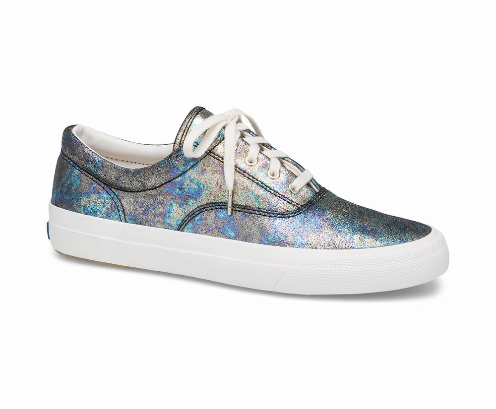 Women's Keds Anchor Oil Slick Leather Sneakers Navy Multicolor 2416798VP - South Africa